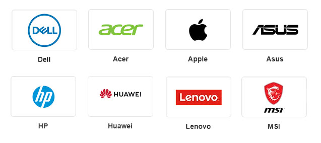 Dell Lenovo HP MSI ASUS Apple Acer Huawei